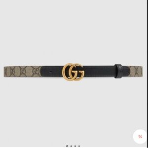 Gucci Black and Beige GG Canvas Belt